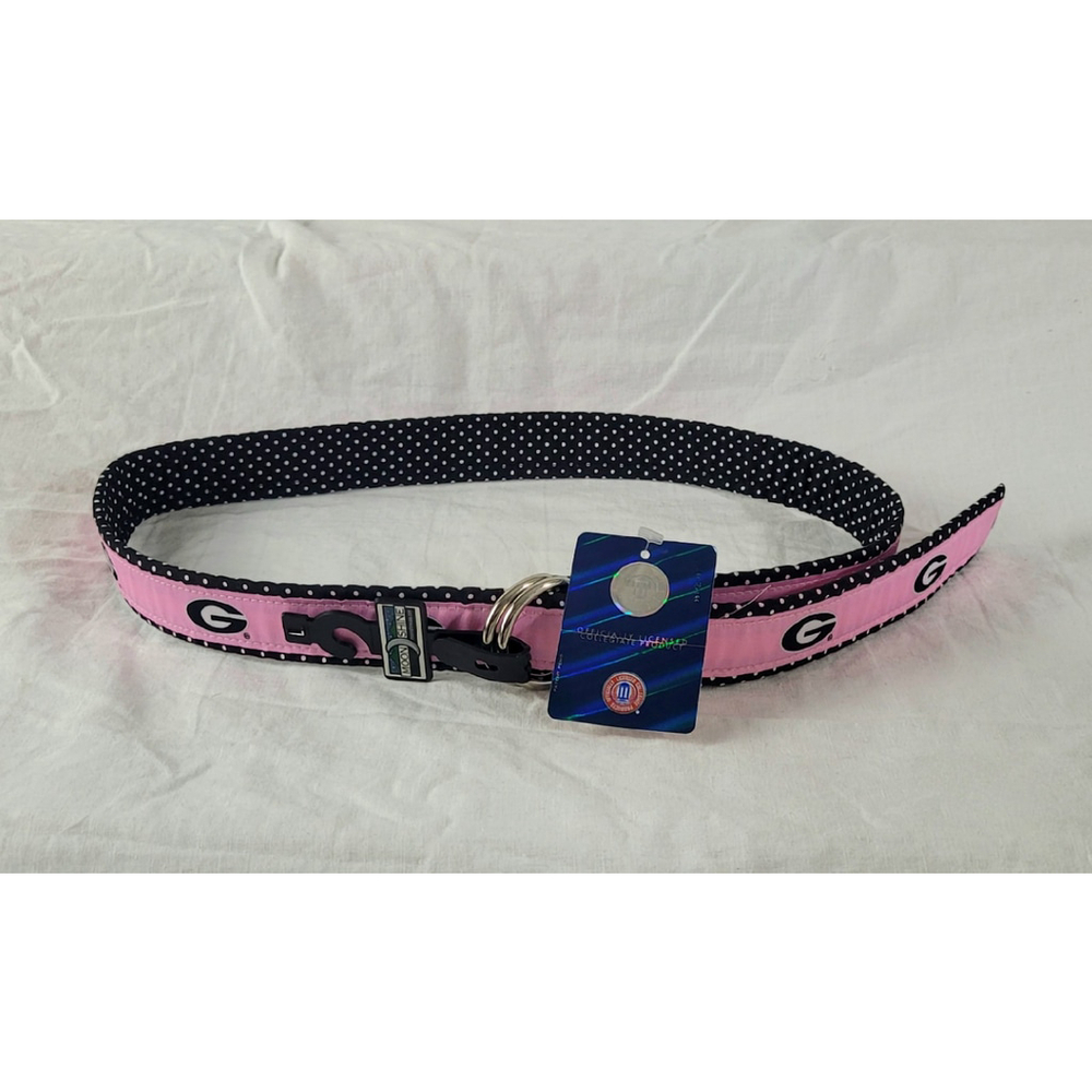 Size L University of Georgia Bulldogs UGA Belt Pink and Black‎